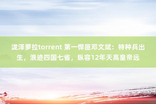 泷泽萝拉torrent 第一悍匪邓文斌：特种兵出生，浪迹四国七省，纵容12年天高皇帝远